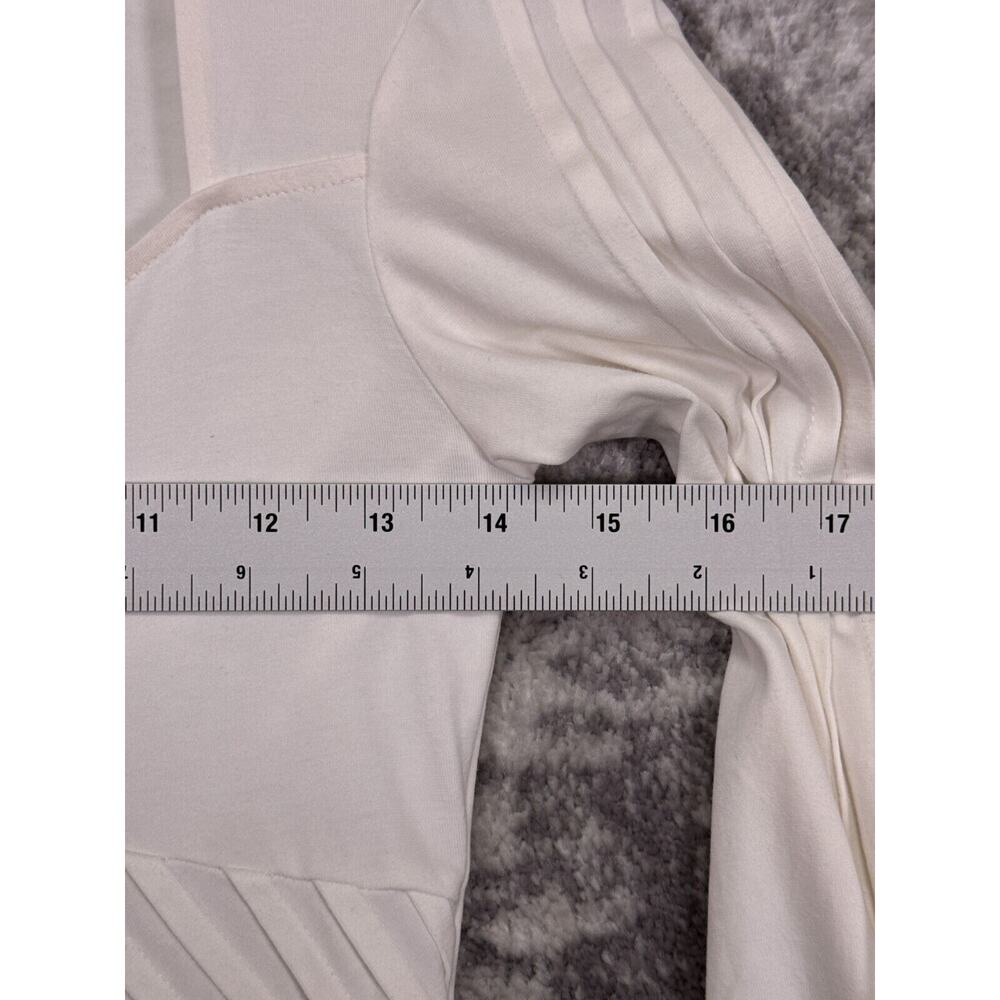 Anne Fontaine Dress 38 / US 6 Womens White Pima Cotton Stretch Pleated - Picture 4 of 9